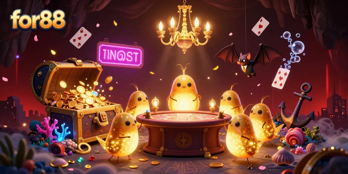 Experience the vibrant for88 cave casino with glowing glowworms and immersive gaming elements.