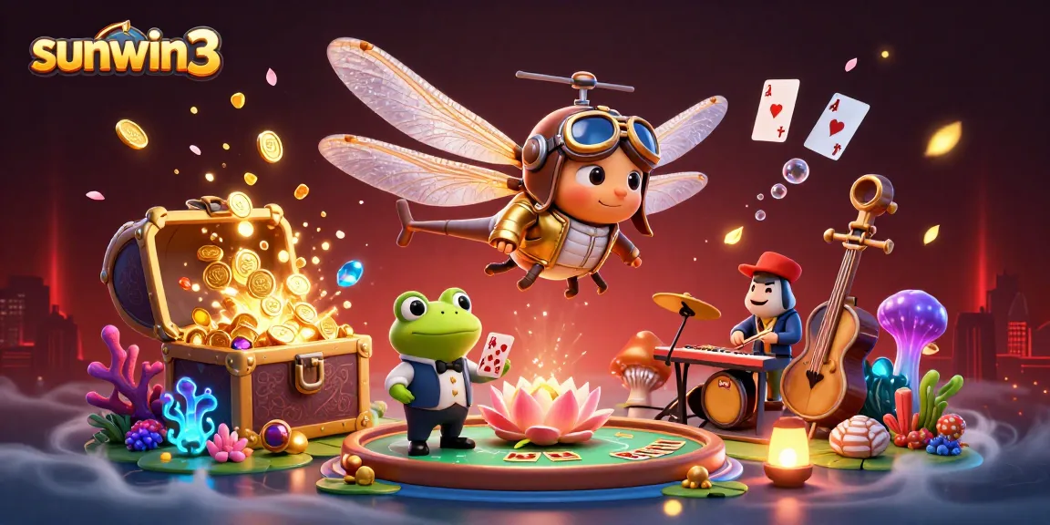 Enjoy the thrilling world of sunwin3 with vibrant casino elements and dynamic characters in action.