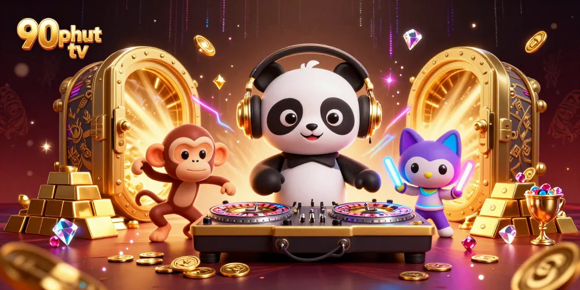 90phut tv showcases an energetic scene with vibrant characters in a lively casino setting.