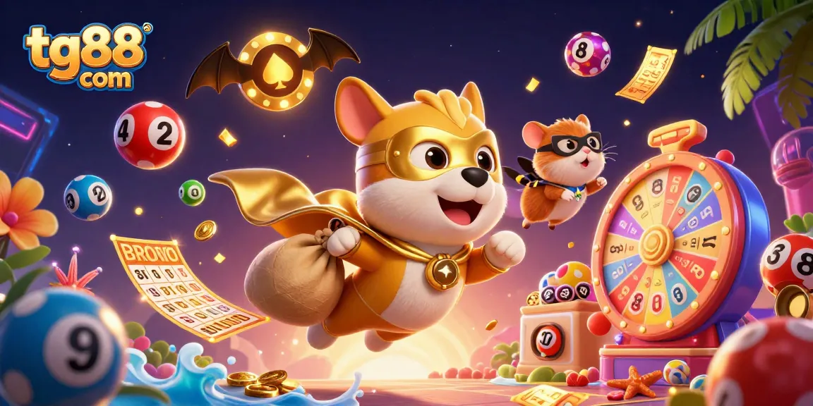 Experience winning thrills with tg88 com in a vibrant casino-themed digital illustration.
