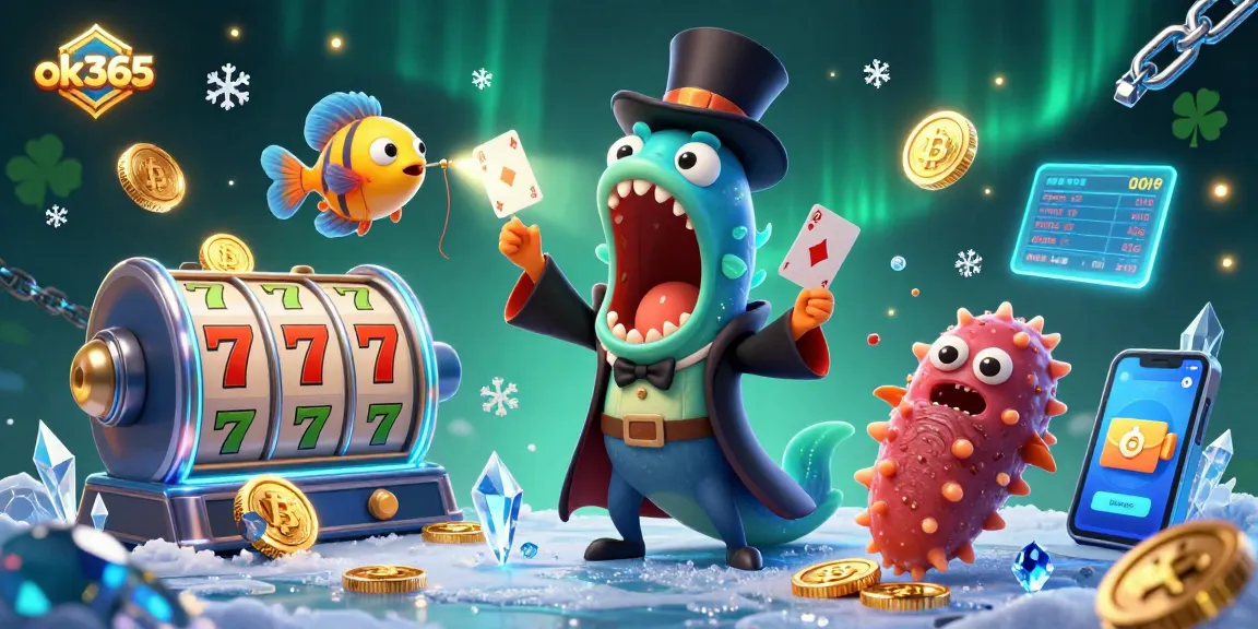 Engage with ok365's vibrant online casino world featuring dynamic characters and magical casino elements.
