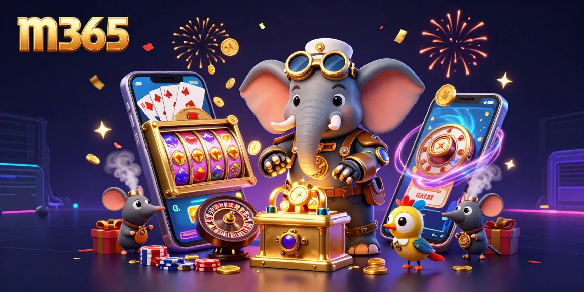M365 slots experience featuring a steampunk elephant and dynamic game elements, capturing exciting gameplay action.