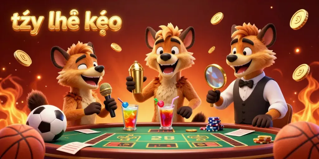 Experience the thrilling vibe of tỷ lệ kèo with hyenas celebrate at a lively sports betting venue.