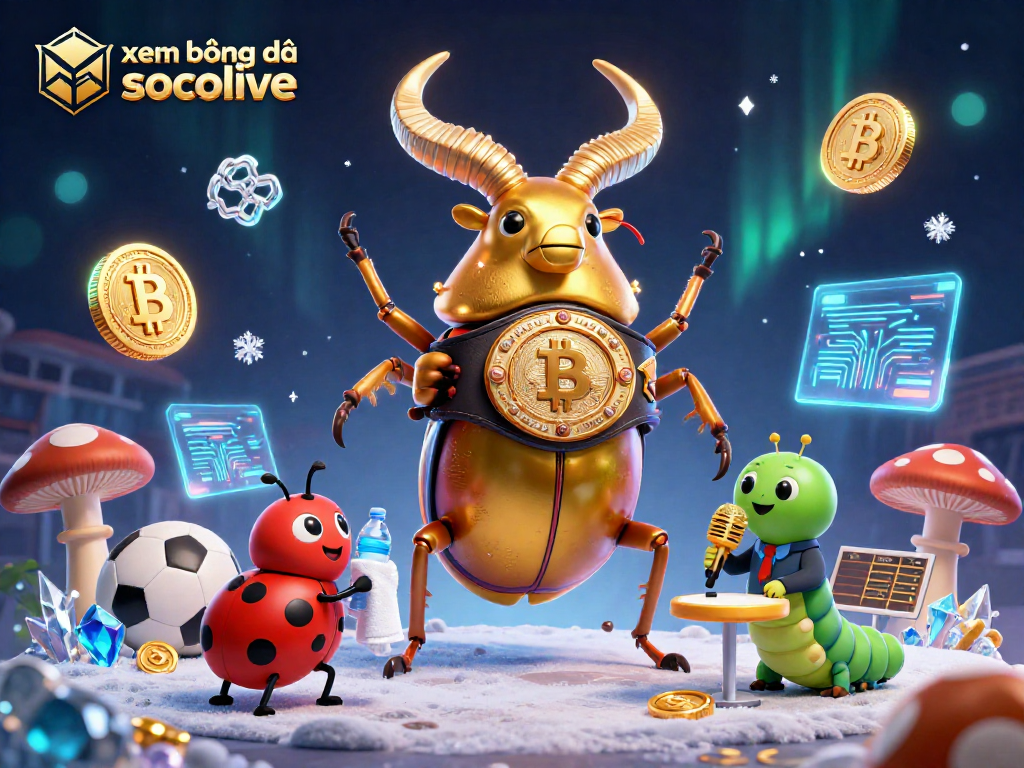 xem bóng đá socolive showcases a dynamic sports betting scene with vibrant characters and crypto elements