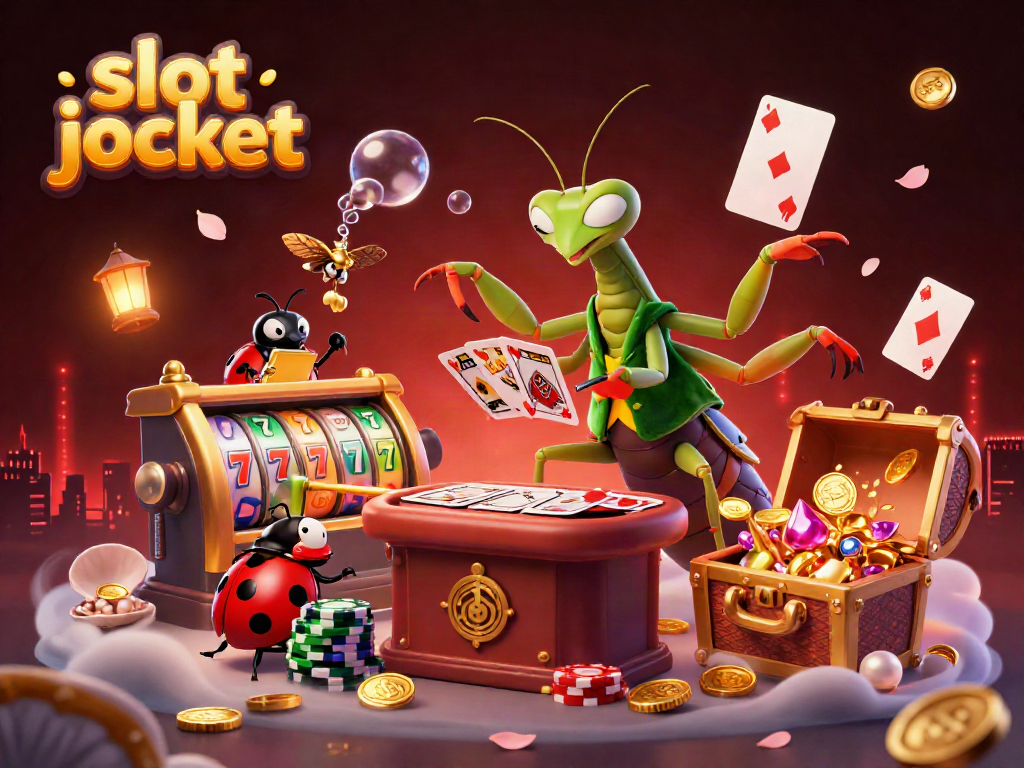 Experience thrilling slot jackpot excitement with vibrant characters and a dynamic casino scene.