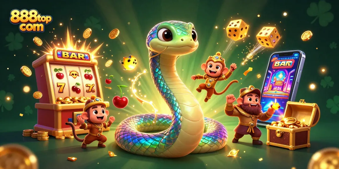 Experience 888top com with a vibrant 3D casino scene showcasing endless jackpots and lively characters.