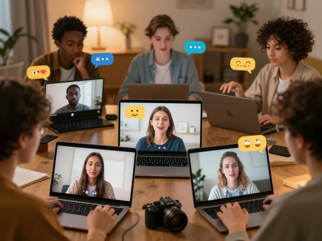 Engaging sex chat scene showcasing diverse users connecting online in a friendly environment.