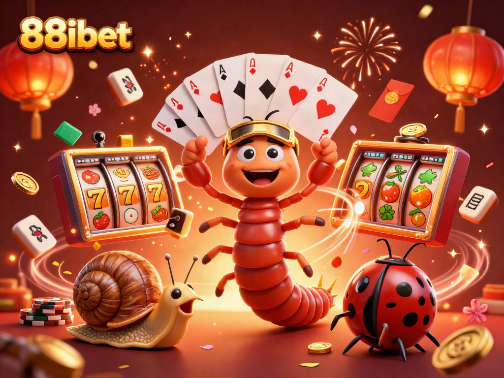 Experience thrilling gameplay with 88ibet's vibrant 3D casino-themed illustration featuring exciting characters.