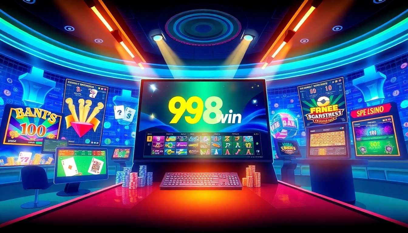 Exciting online casino experience showcasing 98win's gaming options with vibrant colors and engaging design.