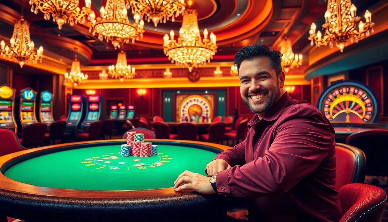 Winning at DA88 poker table with colorful chips and luxury casino atmosphere