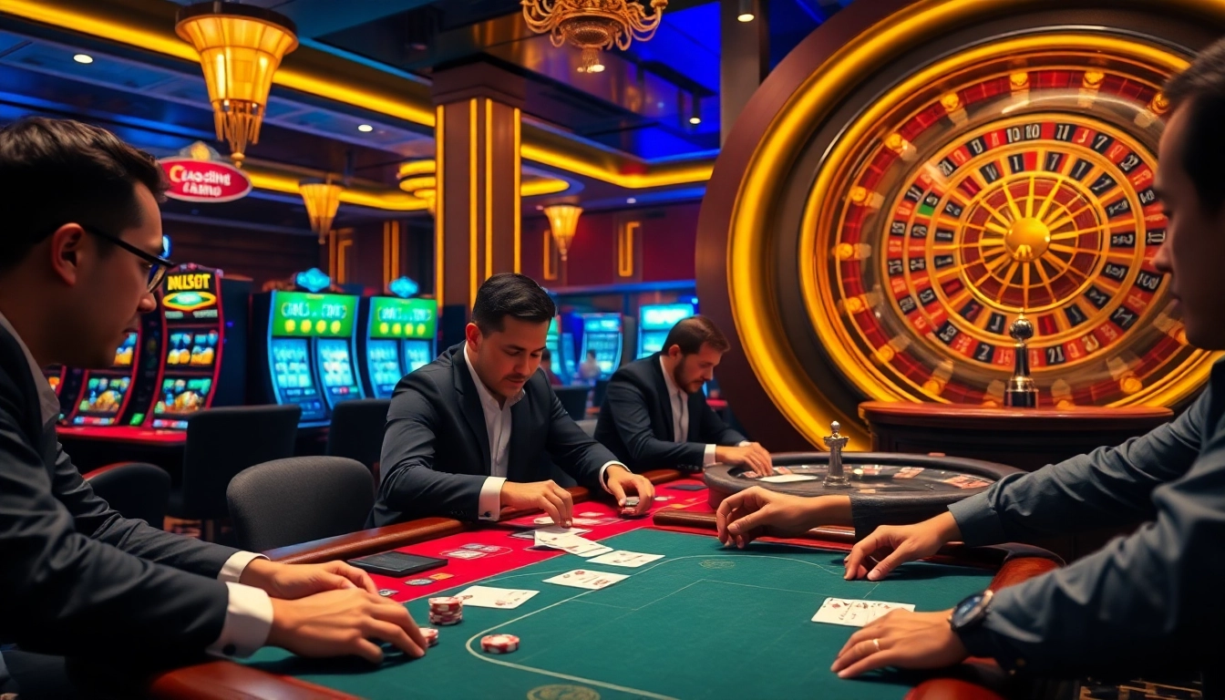 KJC Liên Minh: Engaging in exciting poker action at a luxurious casino table.