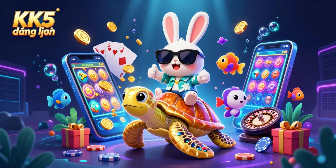 Play and win big at KK5 đăng nhập with a vibrant casino adventure illustration featuring exciting games.